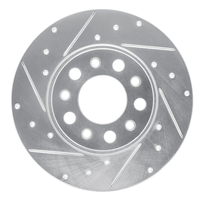 Alfa Romeo Tonale Brake Rotor (1) - Rear Left - R1 Concepts - Drilled & Slotted - Silver - `15-`25